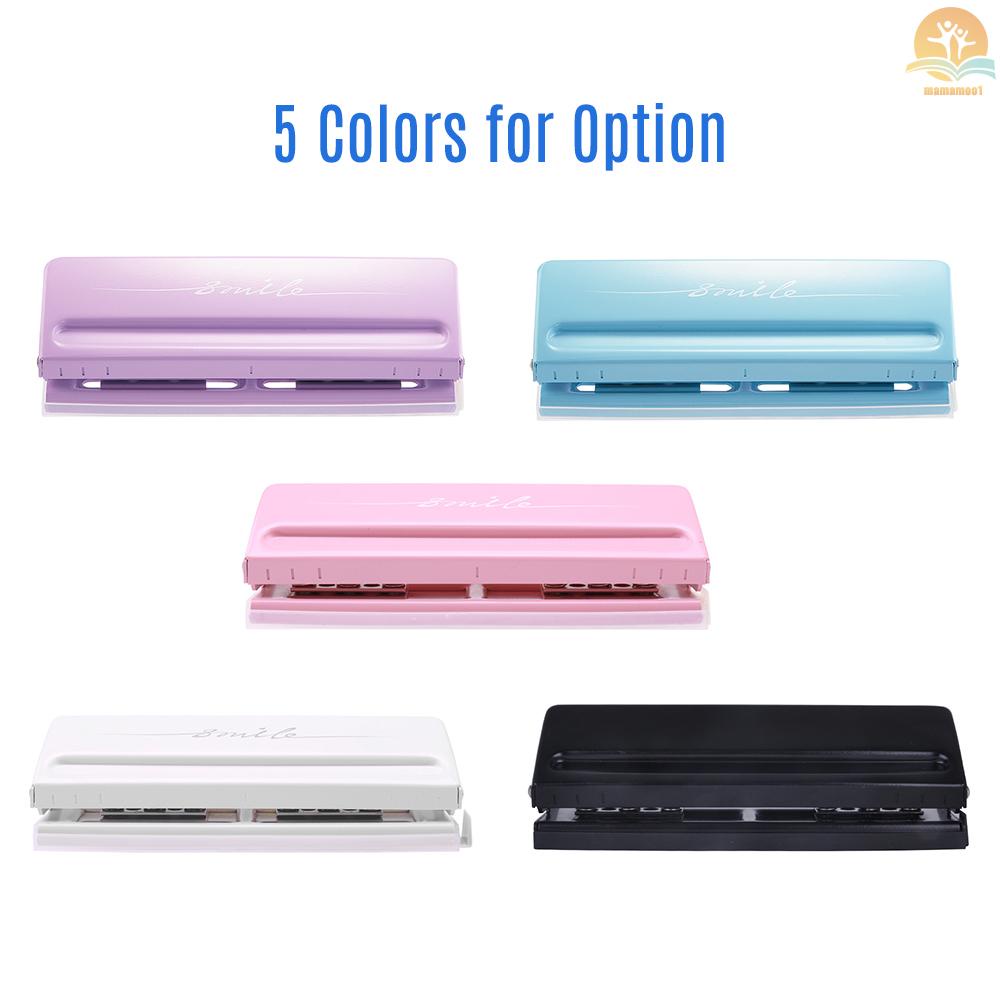 Adjustable 6-Hole Desktop Punch Puncher for A4 A5 A6 B7 Dairy Planner Organizer Six Ring Binder with 6 Sheet Capacity