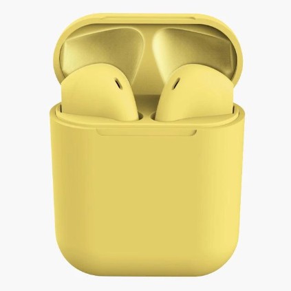 Headset Bluetooth InPods 12 Macaron TWS InPods i12 Headset Wireless Sport InPods12 Earphone Wireless-KUNING
