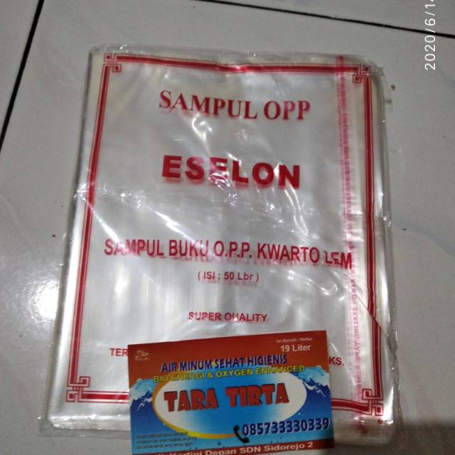 

1lembar Sampul Buku Plastik Transparant OPP Kwarto