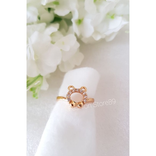 Ready Import Cincin tedy Bear cincin fashion impor bear pita lapis emas xuping yaxiya Replica emas