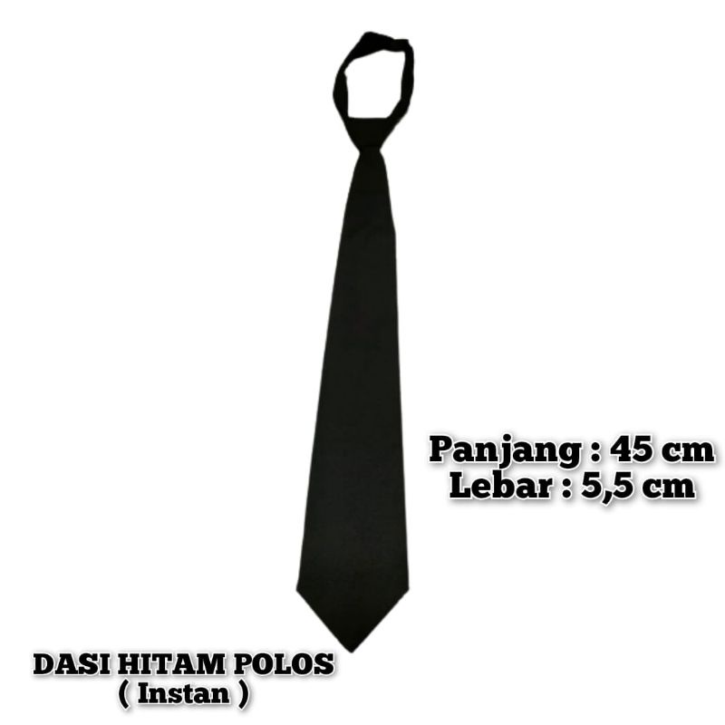 Dasi Hitam Polos/Dasi Kerja Pria Wanita/Dasi Magang/Dasi Sekolah Hitam ( Ukuran Standard )