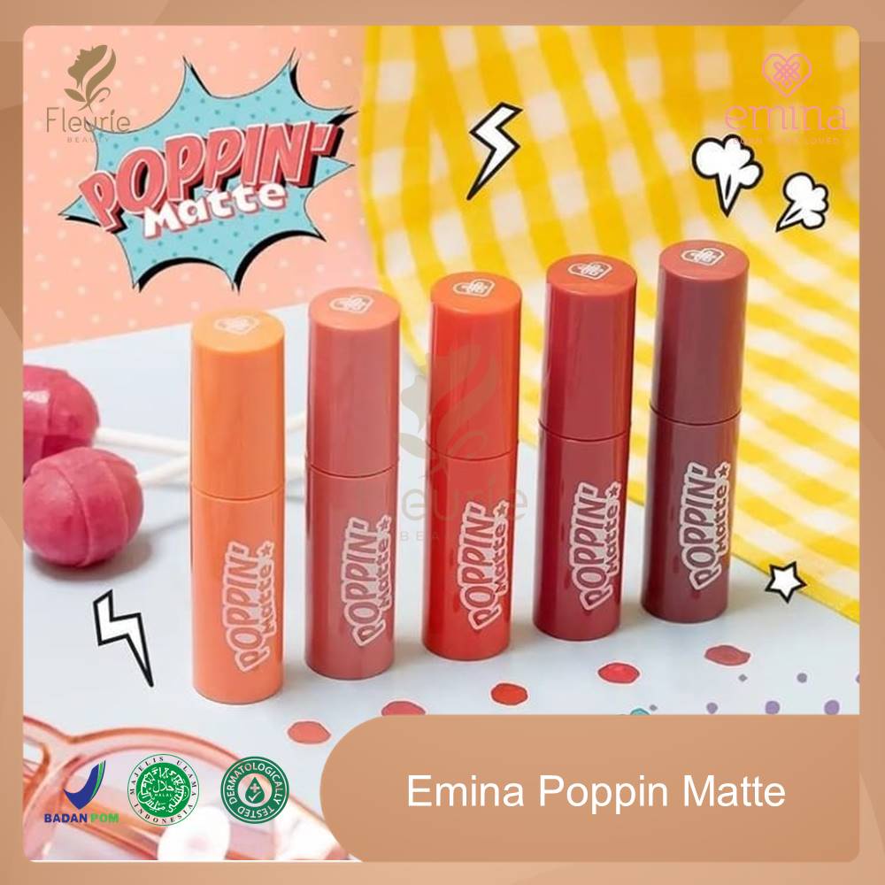 Emina Poppin Matte 4.5gr - Emina Lip Matte Longlasting Original BPOM