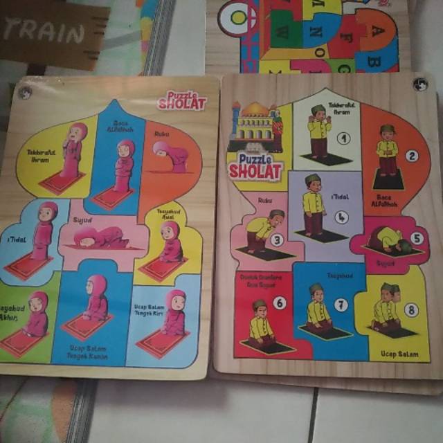 Puzzle sholat anak muslim mainan edukasi