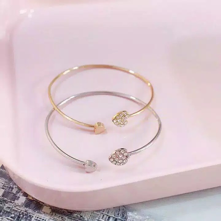 Gelang tangan love simple heart bangle cantik korea-2