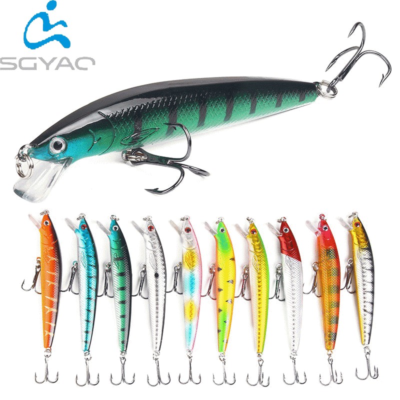 Shengyao 1Pcs Minnow Ikan Kecil Fishing Lure 10cm 7.5g  Mengambang Buatan Umpan Pancing Keras Bass Wobblers