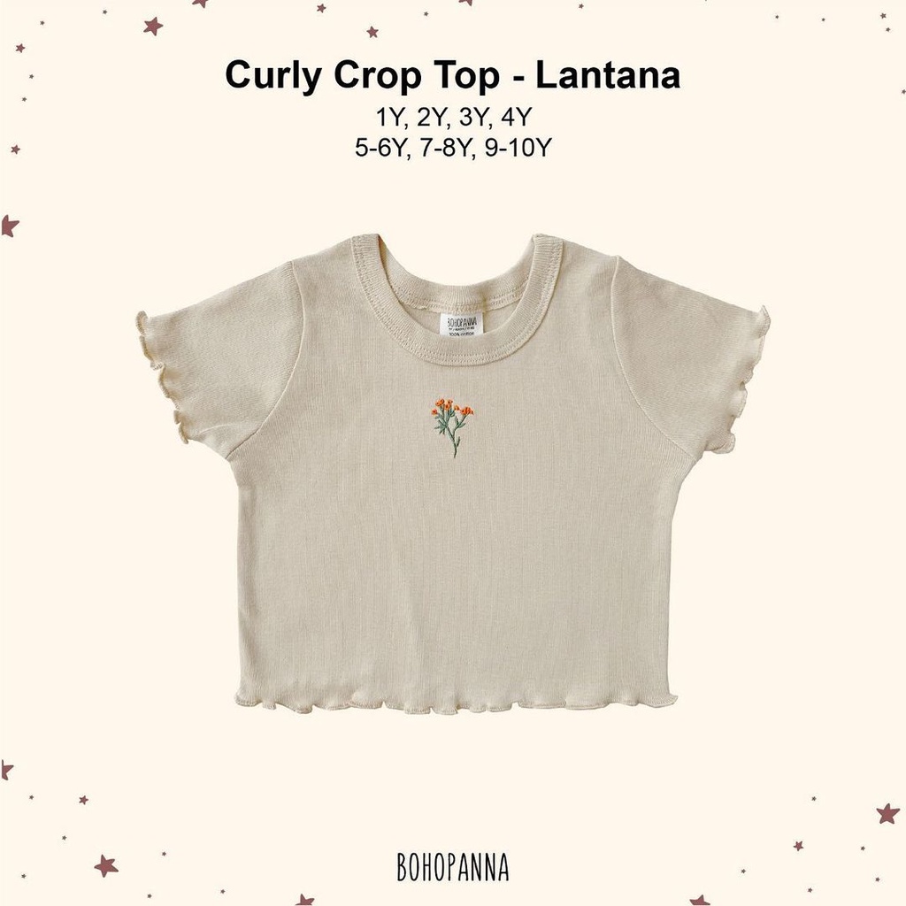 BOHOPANNA Curly Crop Top Atasan Anak Perempuan