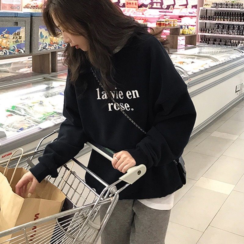 (S - 6XL) Crewneck LA VIEN ROSE Korean Style Bigsize Jumbo Oversize Harajuku Ulzzang Style Sweatshirt Unisex