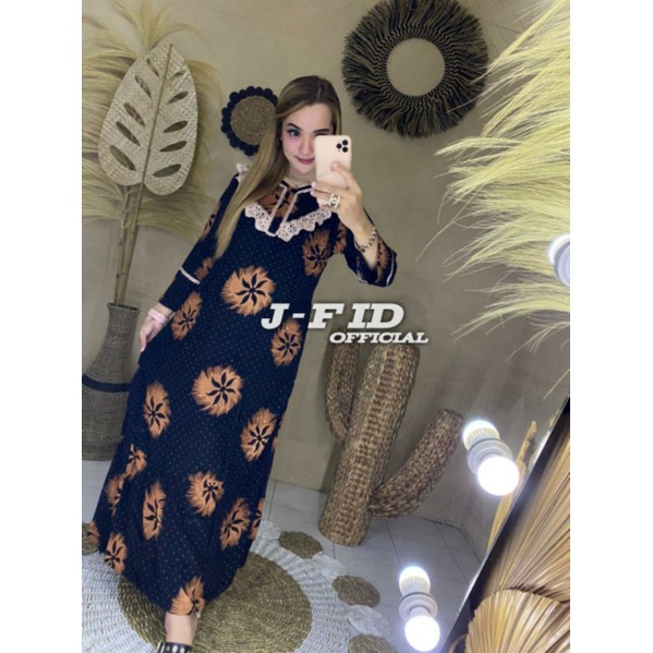 [BISA COD] DASTER ARAB/LONG DRESS RENDA MOTIF POLKA AILIN TERBARU DASTER ARAB/LONGDRES SUSUN POLKA