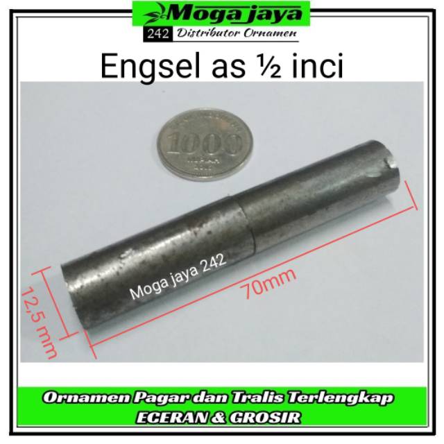Engsel bubut besi as 1/2 in