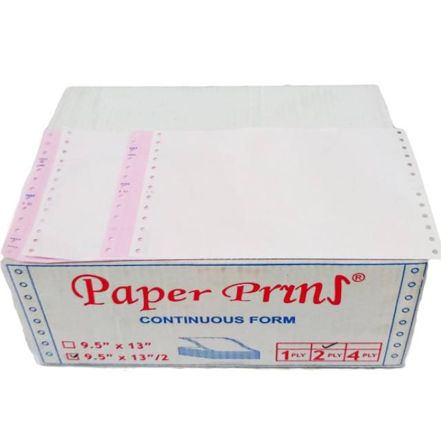 

Continuous Form 9.5 x 13/2 2ply Bagi 2 Paper pryns