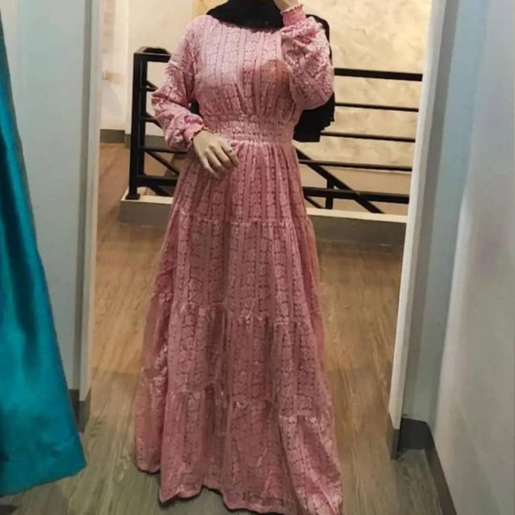 Bagus Dipakai.. Gamis brukat / Gamis kondangan / Maxy brukat / Neria Maxy dress