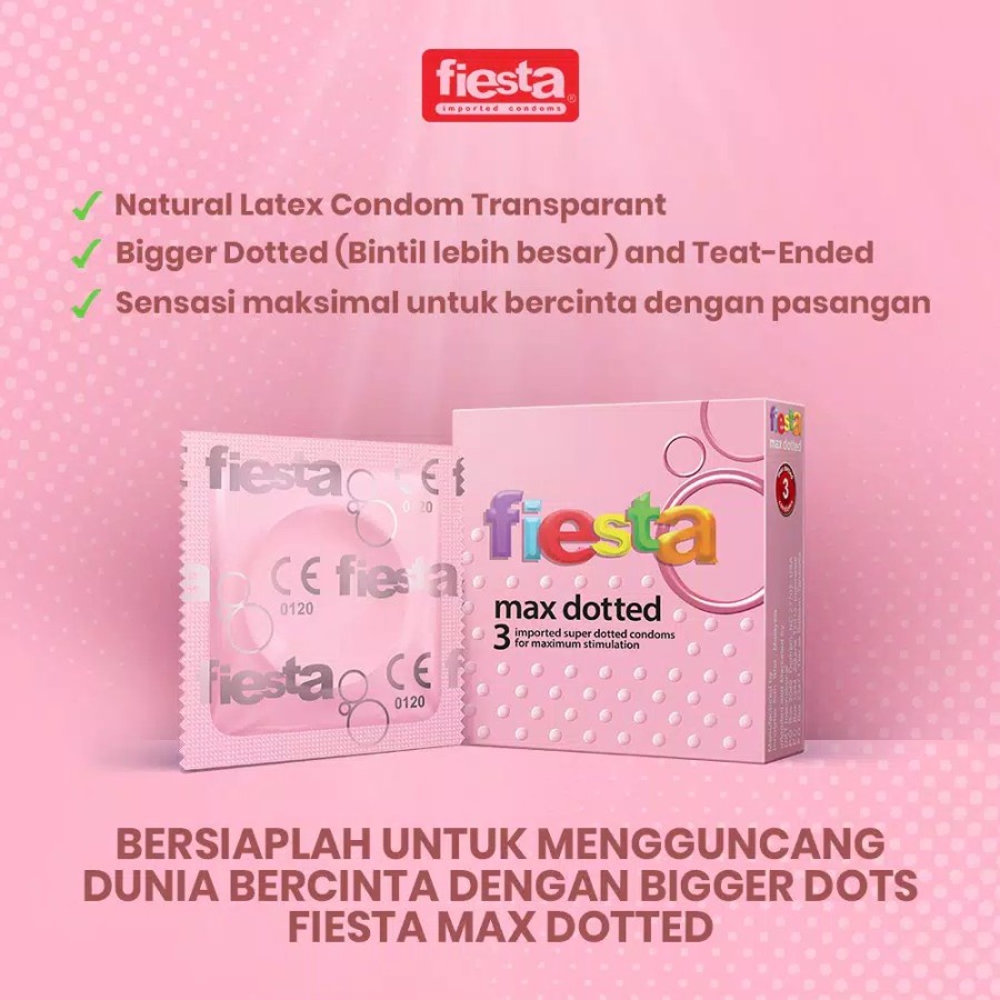 Kondom Fiesta Max Dotted Bergerigi isi 12 / 3 pcs