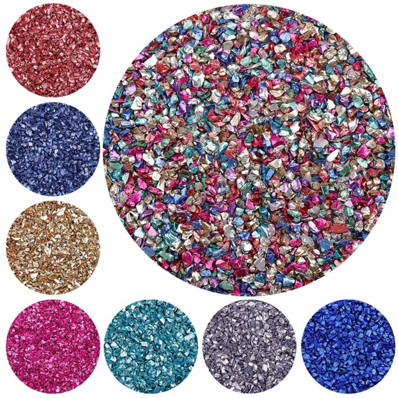 Siy 1 Kantong Batu Kristal Epoxy Resin Glitter Asimetris Untuk Dekorasi Nail Art Diy