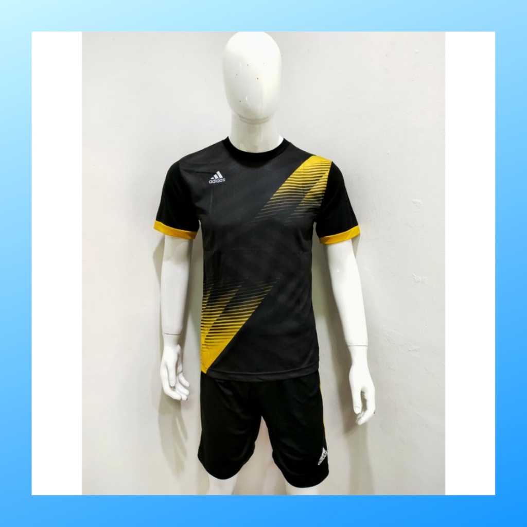 Kaos futsal pria jersey sepak bola baju dan celana setelan wanita dewasa t-shirt outfit seragam jarsey kostum olahraga pakaian apparel sport jersy soccer casual jersi suit AD161 gold