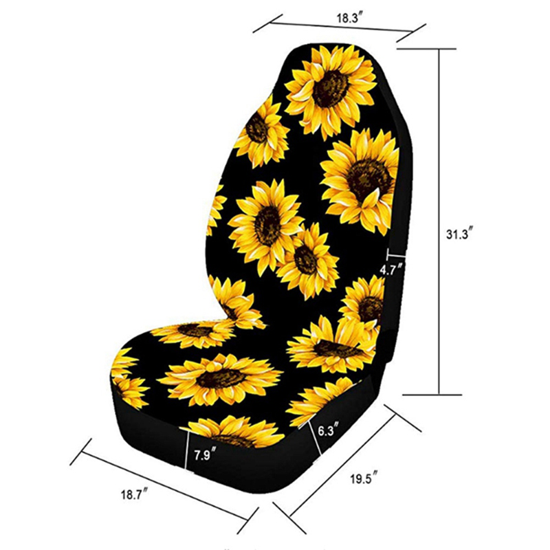 Sunflower Universal Car Seat Covers Steering Wheel Cover Styling