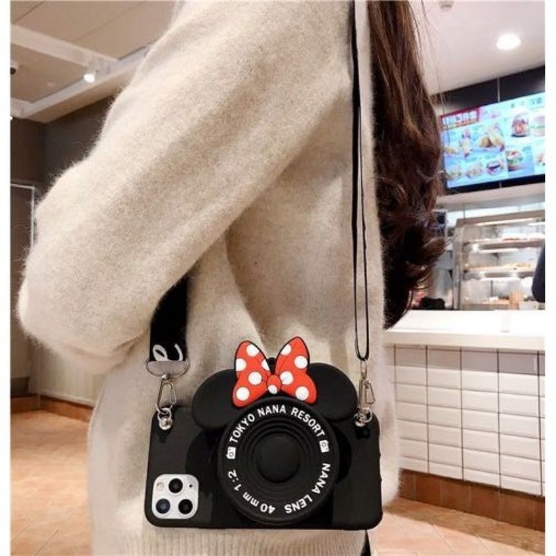 Case Dompet Minnie Camera Y20 Y20s Y20i Y12 Y50 Y30 Y30i Y17 Y15 Y12 Y91 Y93 Y95
