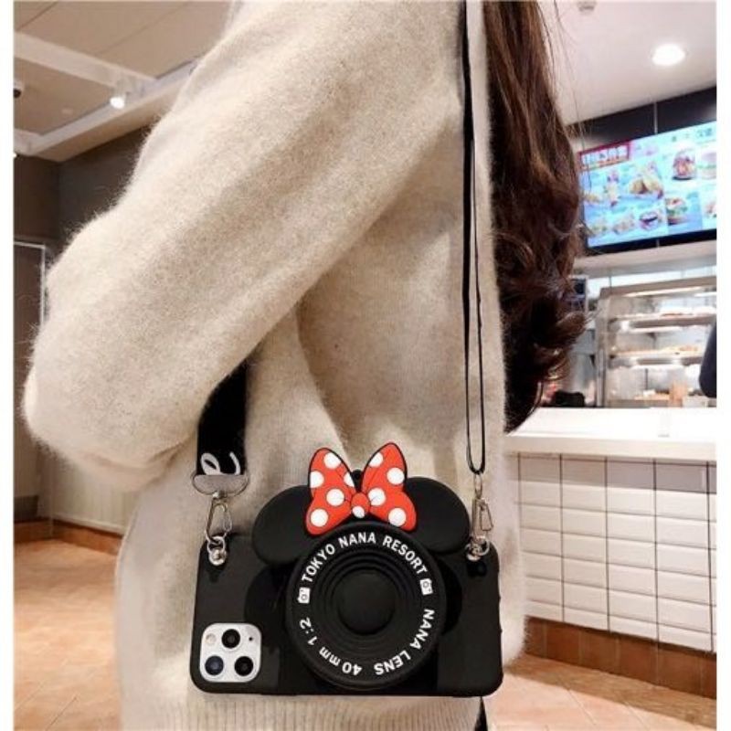 Case Dompet Minnie Camera Y20 Y20s Y20i Y12 Y50 Y30 Y30i Y17 Y15 Y12 Y91 Y93 Y95