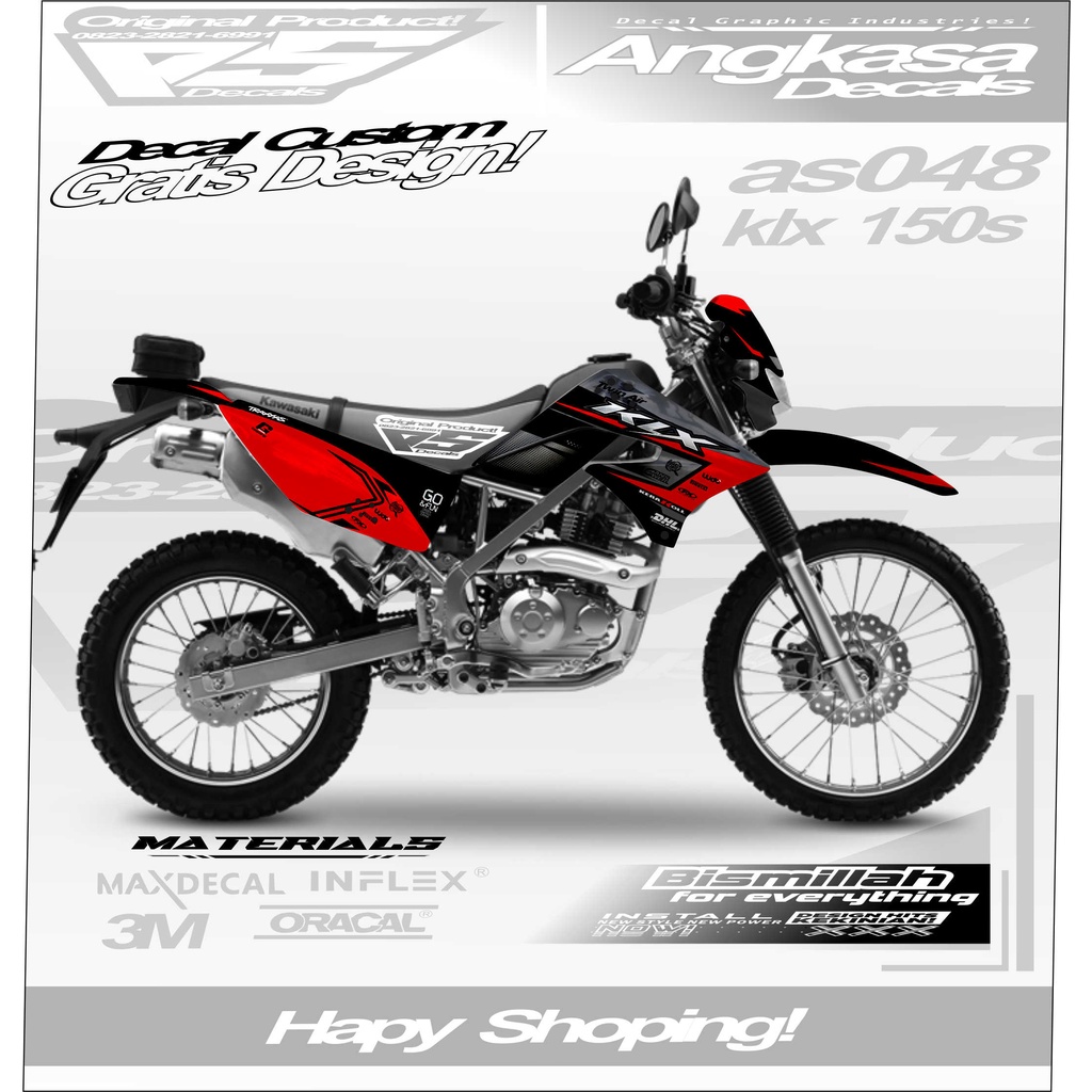 AS048 DECALS STIKER FULLBODY CUSTOM MOTOR KLX 150S