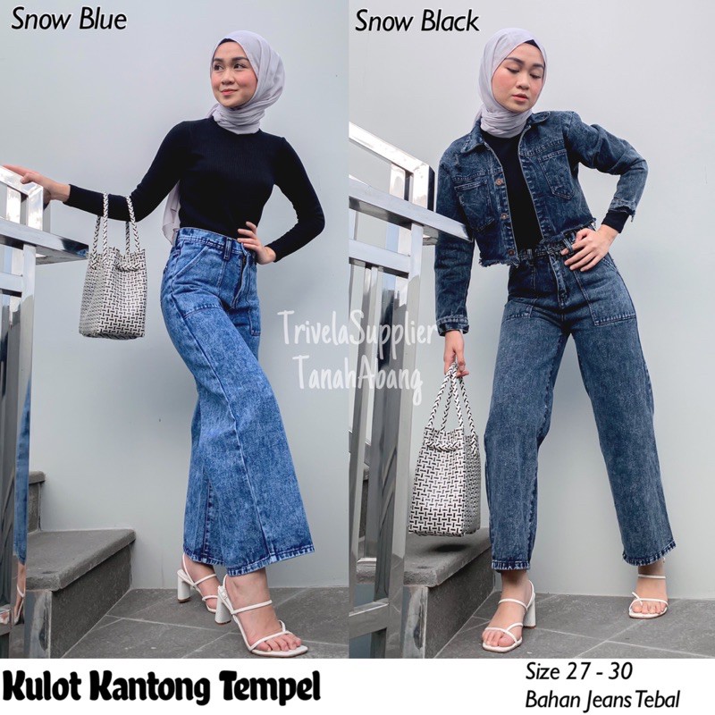 Kulot Jeans Kantong Tempel Jeans Tebal 27-34 / ALICE