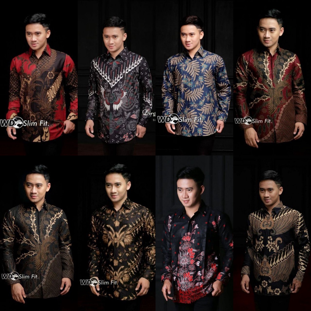 Batik Pria Lengan Panjang BATIK NAKULA HRB026 motif KERATONAN Kode 002 size M L XL XXL Reguler