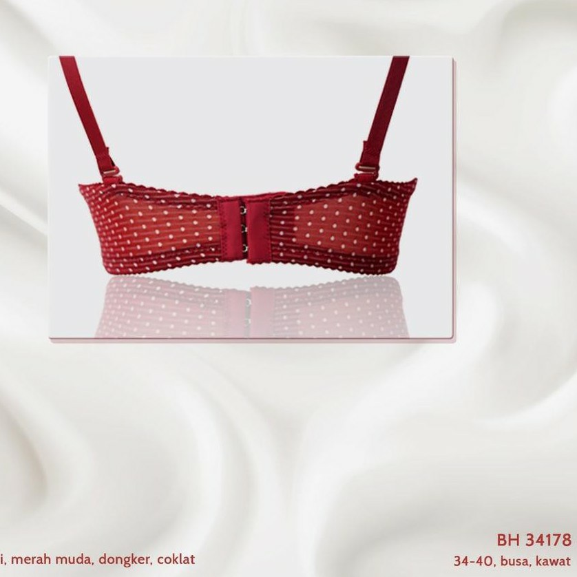 gos SOREX Bra Busa Kawat Kait 3 White Circle Polkadot Setara Cup B BH 34178 pakaian Wanita Bra 5.0