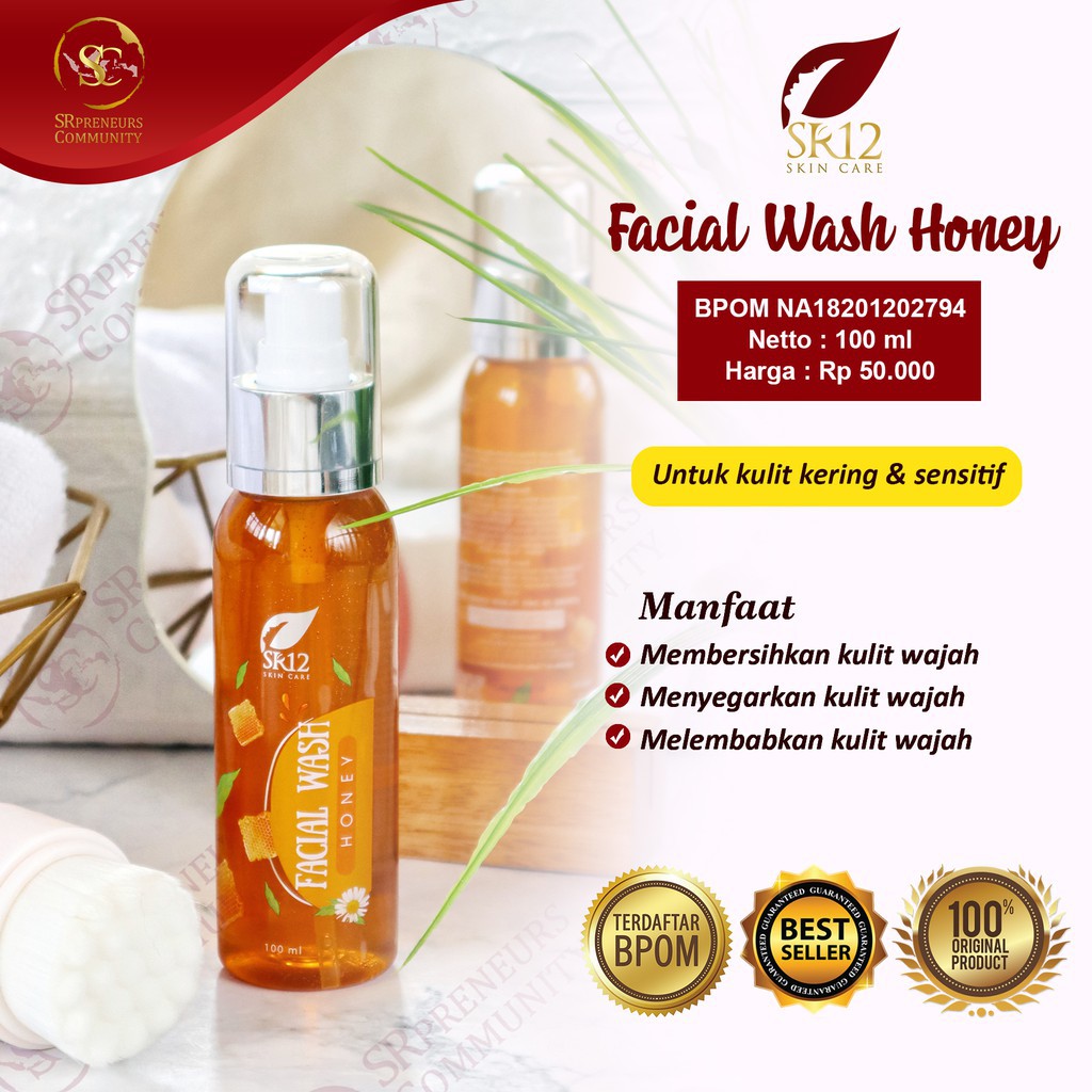 FACIAL WASH HONEY SABUN MADU CAIR SABUN KULIT NORMAL &amp; BERMINYAK SR12 HALUS LEMBUT MENCERAHKAN