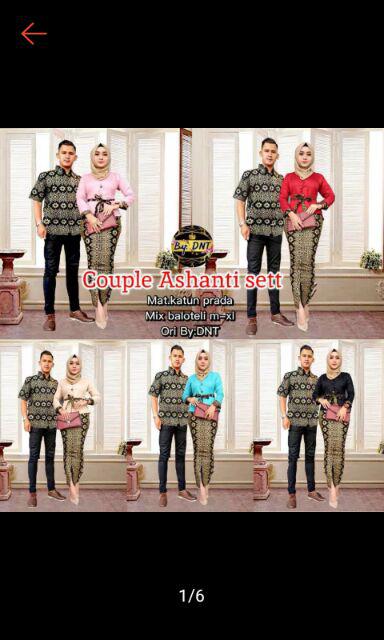 Couple Ashanti Sett Artomoro Grosir Sarimbit  Batik Kebaya Modern