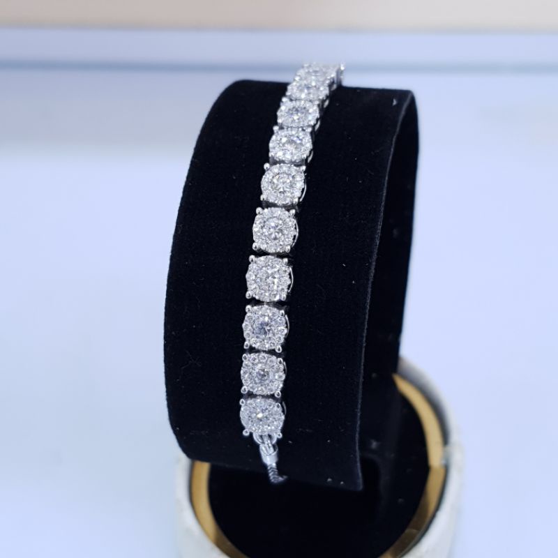 Gelang emas berlian eropa asli dan natural (nj75)