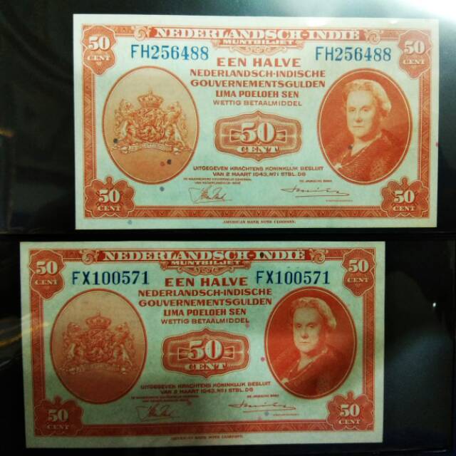 Uang kuno 50 cent nica tahun 1943