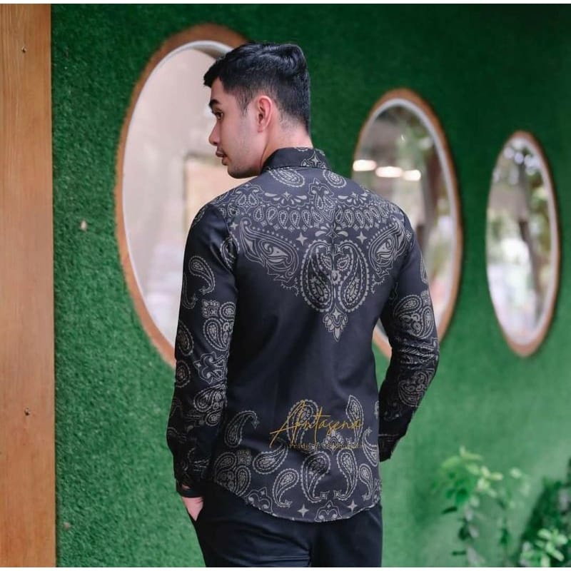 CACING Kemeja Batik Pria Slimfit Premium Bahan Katun Halus Lapis FuringHem  Kemeja Baju Batik Pria Cowok Laki Laki Slimfit Full Lapis Furing Lengan Panjang Lengan Pendek Original Asli Batik Size S M L Xl XXL Bahan Katun Premium Batik