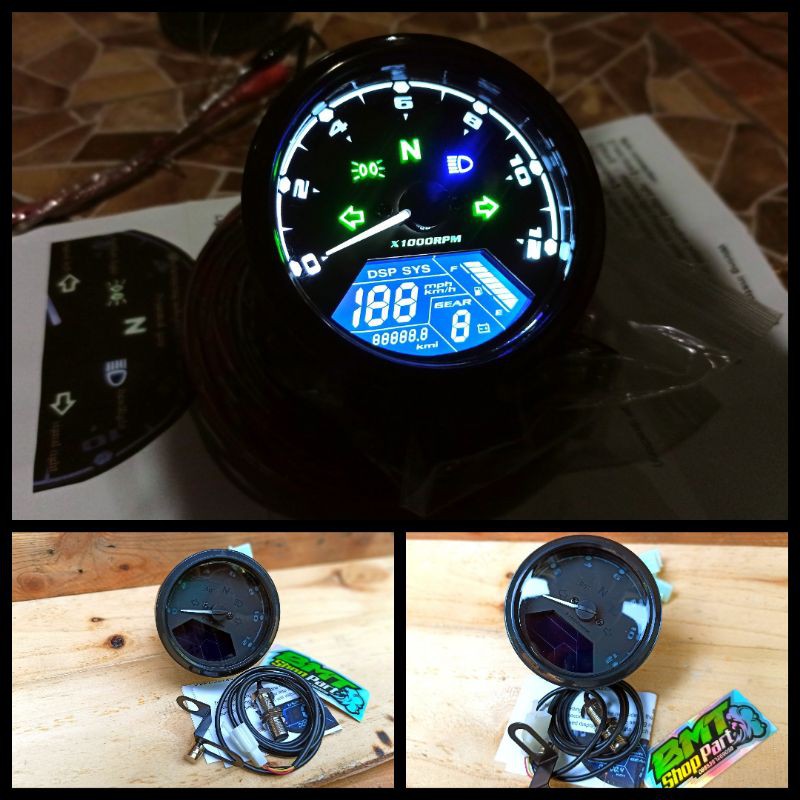 spedometer spedo babon import digital custom pnp vespa px cb gl megapro tiger rx king set sensor