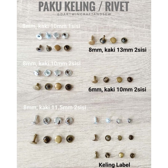 Keling / Paku Keling / Rivet 100set