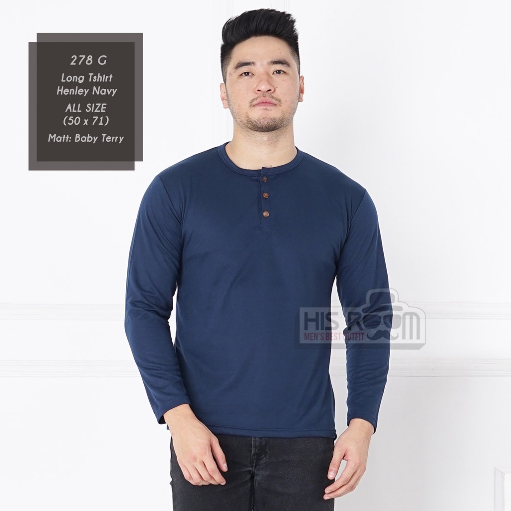 HSRM - Kaos Henley Pria Kaos Polos Kancing Pria Kaos Kancing Pria Kaos Polos Pria Katun 275 262 283