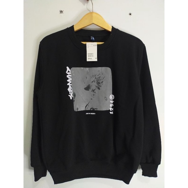 Sweater Crewneck Justin Bieber Changes 1920 Pink HnM Wanita Cewek Pria Full Tag Free Paper Bag