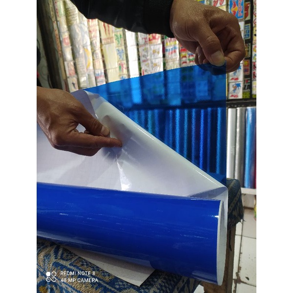 Skotlet biru transparan stiker lampu sein