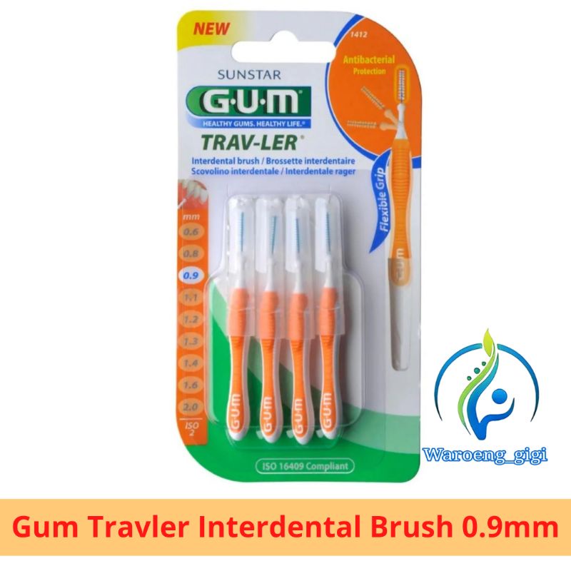 GUM Interdental Brush Trav Ler Travler 0.9mm (Orange)