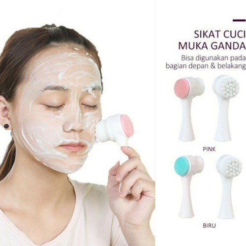 PWS - Alat Pembersih Wajah Silikon Alat Cuci Muka Sikat 2in1 Facial Brush