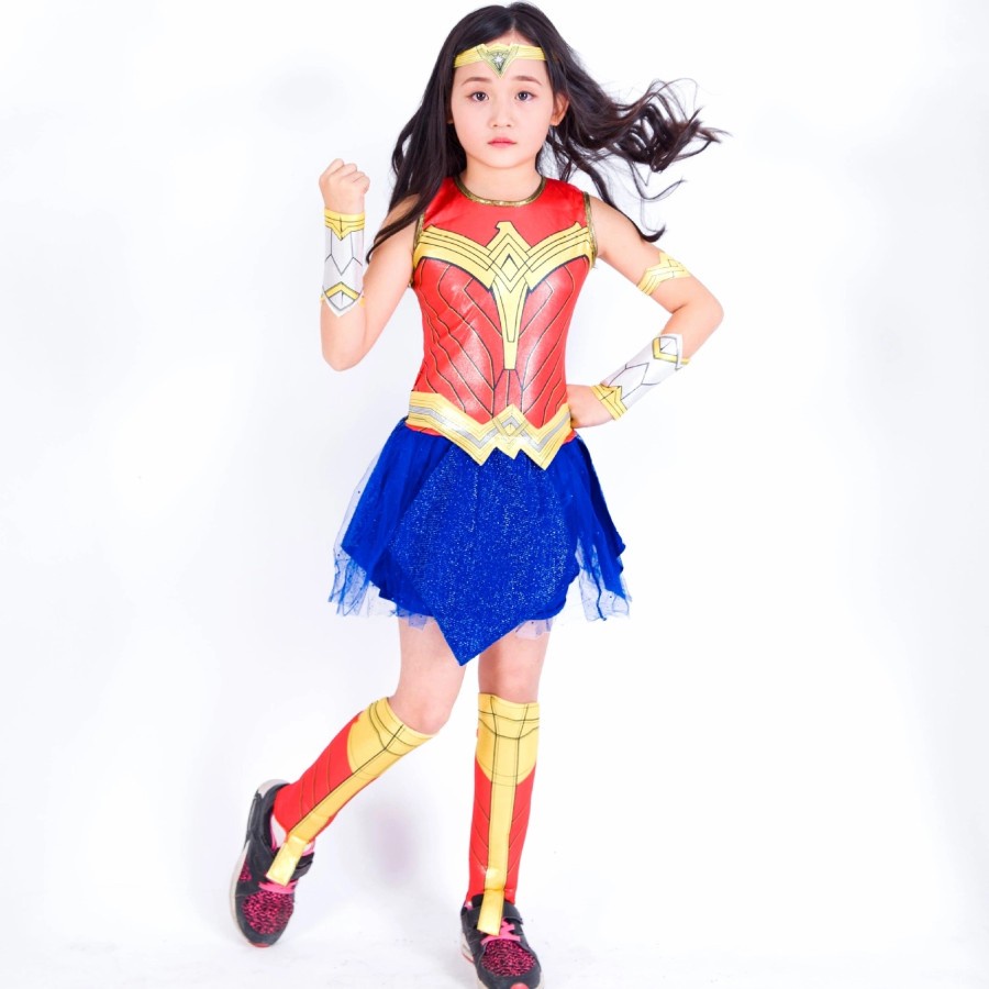 Kostum Anak Wonder Woman Komplit Premium Costume Halloween Cosplay