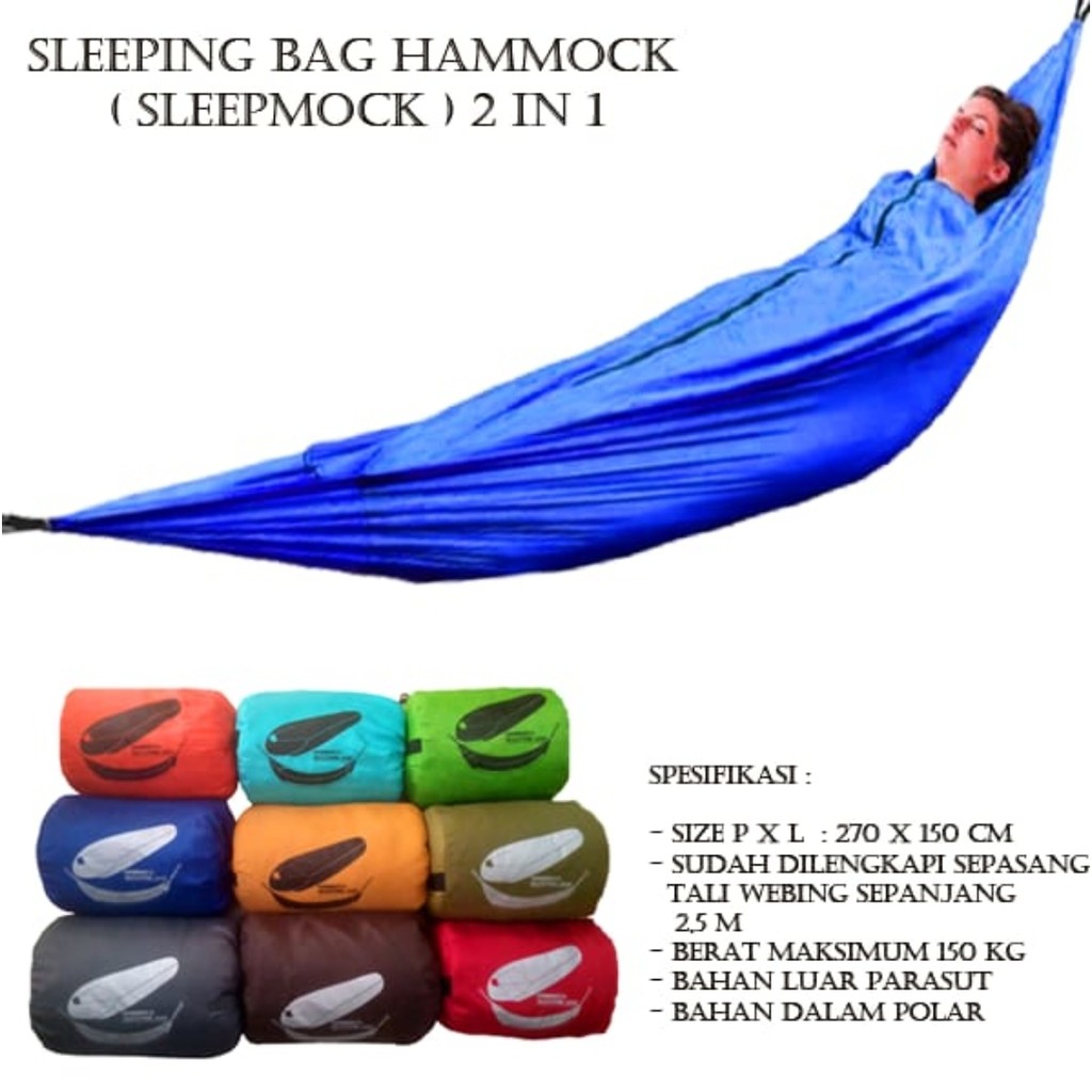 SLEEPMOCK 2IN 1 Sleeping bag / ayunan gantung  sleeping bag slimut gantung polar slimut camping