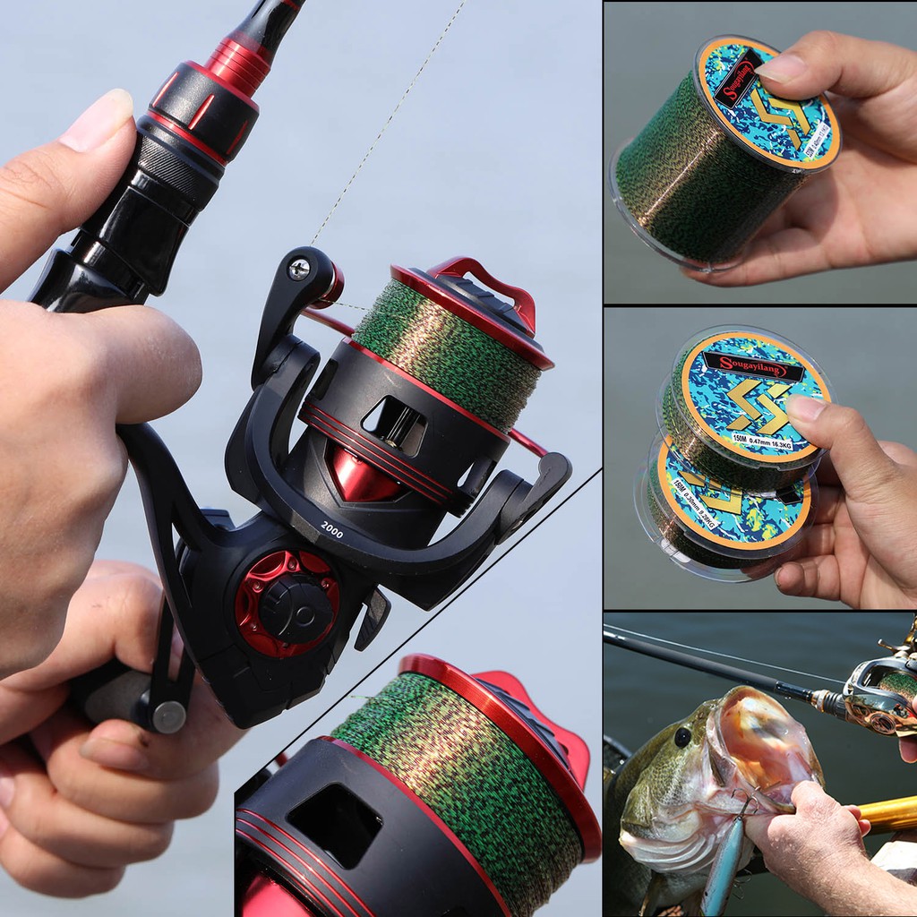 150/520M Senar pancing Nylon Fishing Line Spotted Fishing Line Tak Terlihat senar pancing kuat dan anti keriting