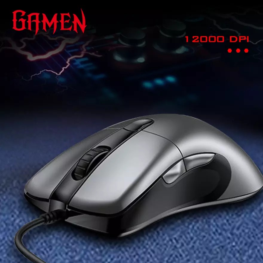 GAMEN GM810 12000DPI Braided Wire RGB &amp; Macro Define Gaming Mouse - Garansi Resmi 1 Tahun