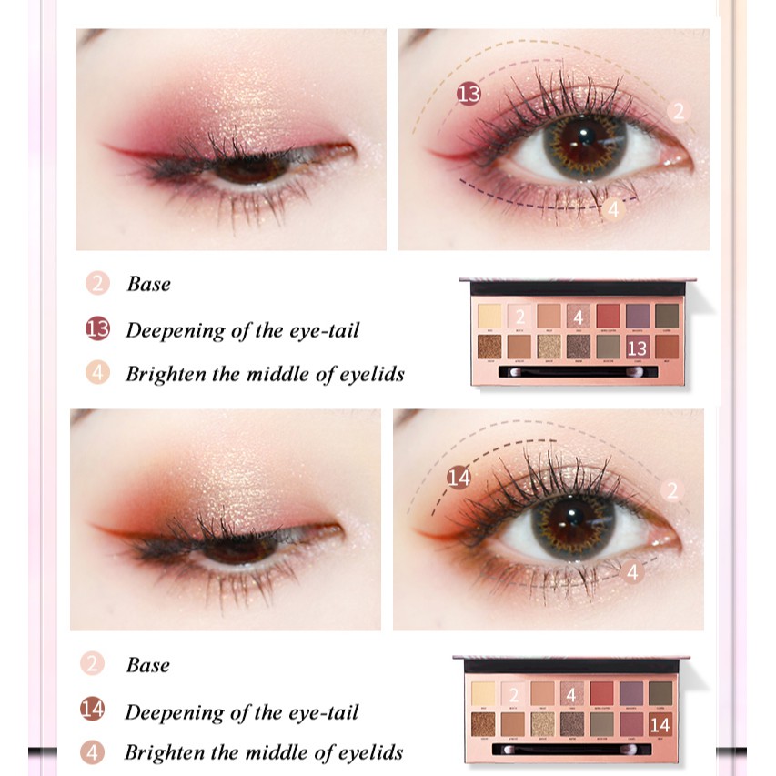FOCALLURE Eyeshadow Palette With Brush 14 Colors (100% Original, BPOM Certified)