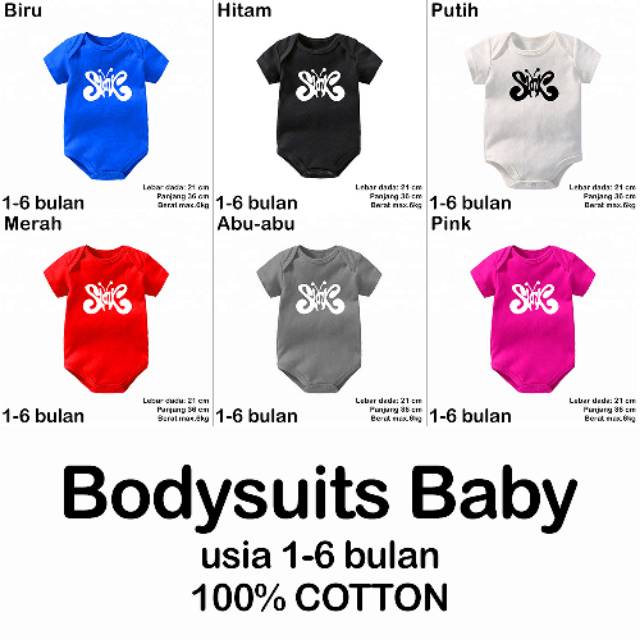 (1-6 BULAN) LOGO SLANK - JUMPER SLANK / BODYSUIT SLANK / BAJU SLANKIDS / KAOS SLANK / BAJU SLANK