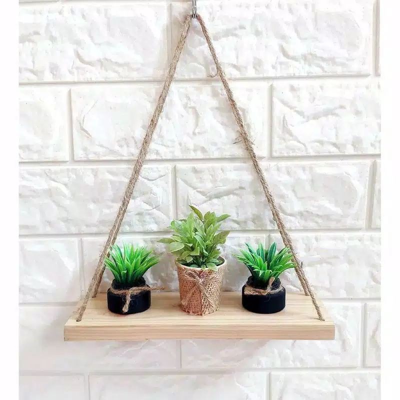PAPAN RAK BUNGA MINIMALIS KAYU JATI  RAK GANTUNG KAYU MINIMALIS