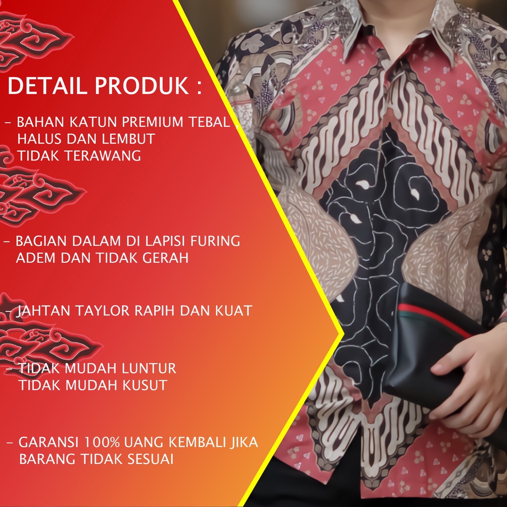 BAJU KEMEJA BATIK PRIA COWOK COWO LENGAN PANJANG REGULAR ATASAN BATIK PREMIUM PRIA BATIK PRABUSENO KONDANGAN BATIK COUPLE PASANGAN KEMEJA BATIK PEKALONGAN LAKI LAKI PRIA KEKINIAN ORIGINAL MODERN BAJU SERAGAM BATIK SOLO KANTOR BATIK JUMBO ALUNA PCW 008