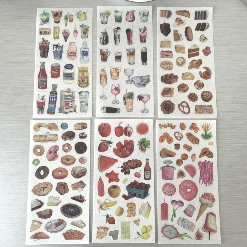 

6pcs/set BIG FOOD STICKER / stiker makanan washi