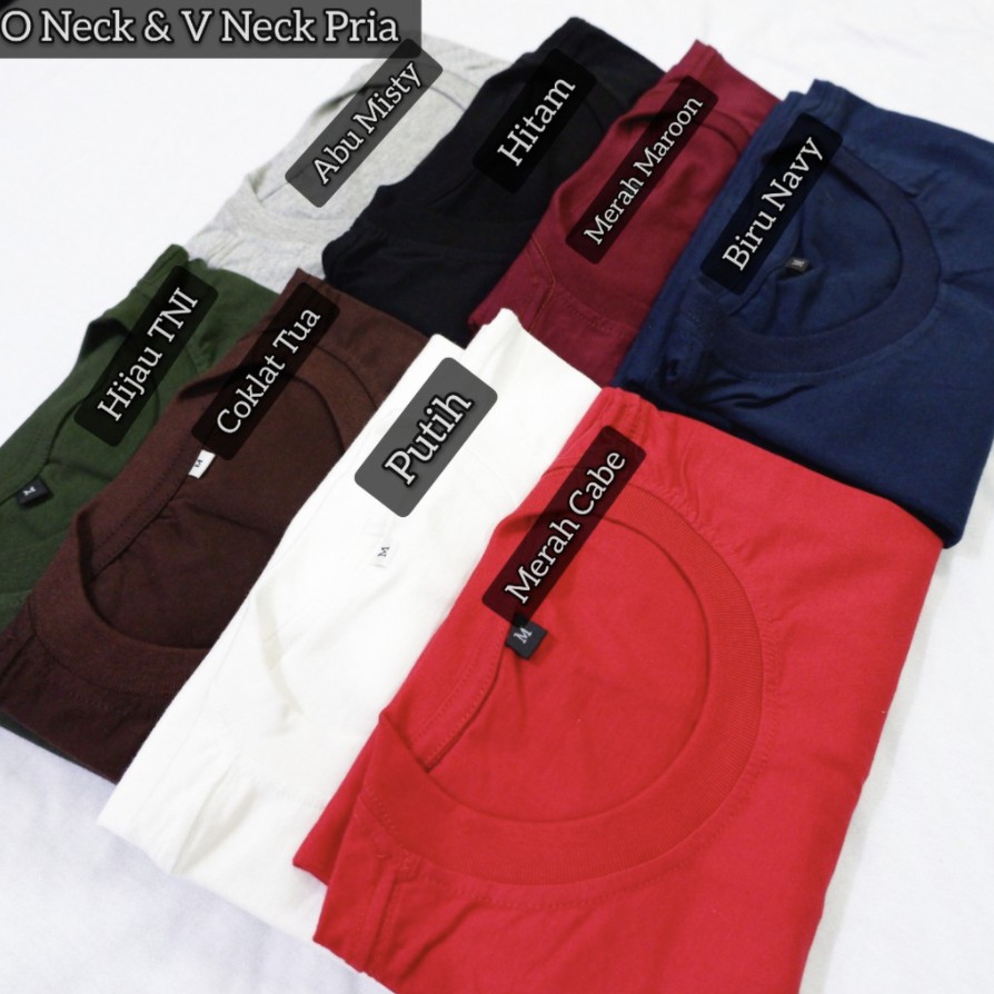 KAOS POLOS KATUN V NECK PRIA / Kaos Cowok / Kaos Cowo Adem Halus Katun Combed 30s / Man Basic Tee