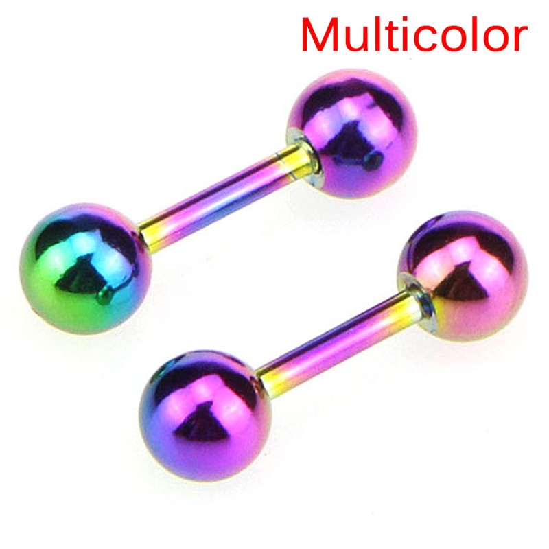 Anting Stud Tindik Tulang Rawan Bentuk Barbell Bahan Stainless Steel