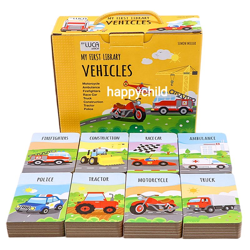 original gift box my first library 8 buku boardbook motorcycle ambulance firefighters race car truck construction tractor police car buku vehicle buku anak buku bacaan happychild