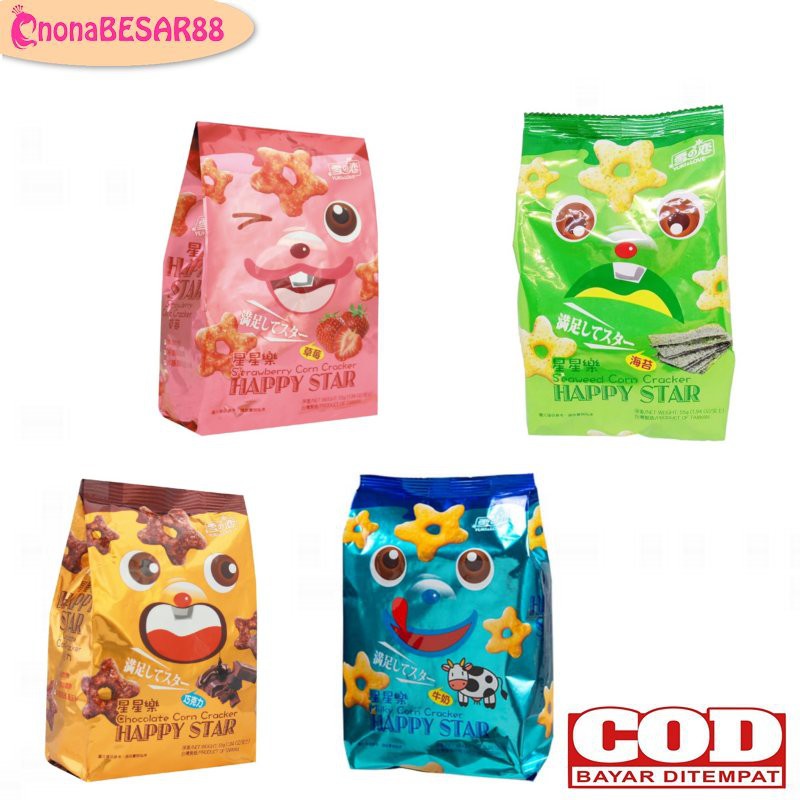 

Happy Star Corn Crackers 55gr / Cemilan Anak